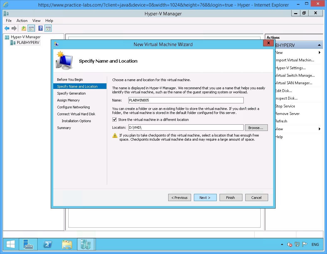 Figure 3.3 Screenshot of the device PLABHYPERV